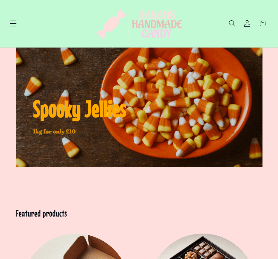 Sarah's Handmade Candy Website